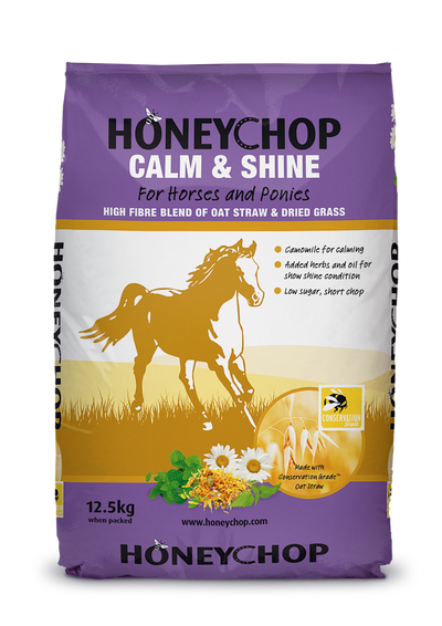 Honeychop Calm & Shine horse feed bag on a white background