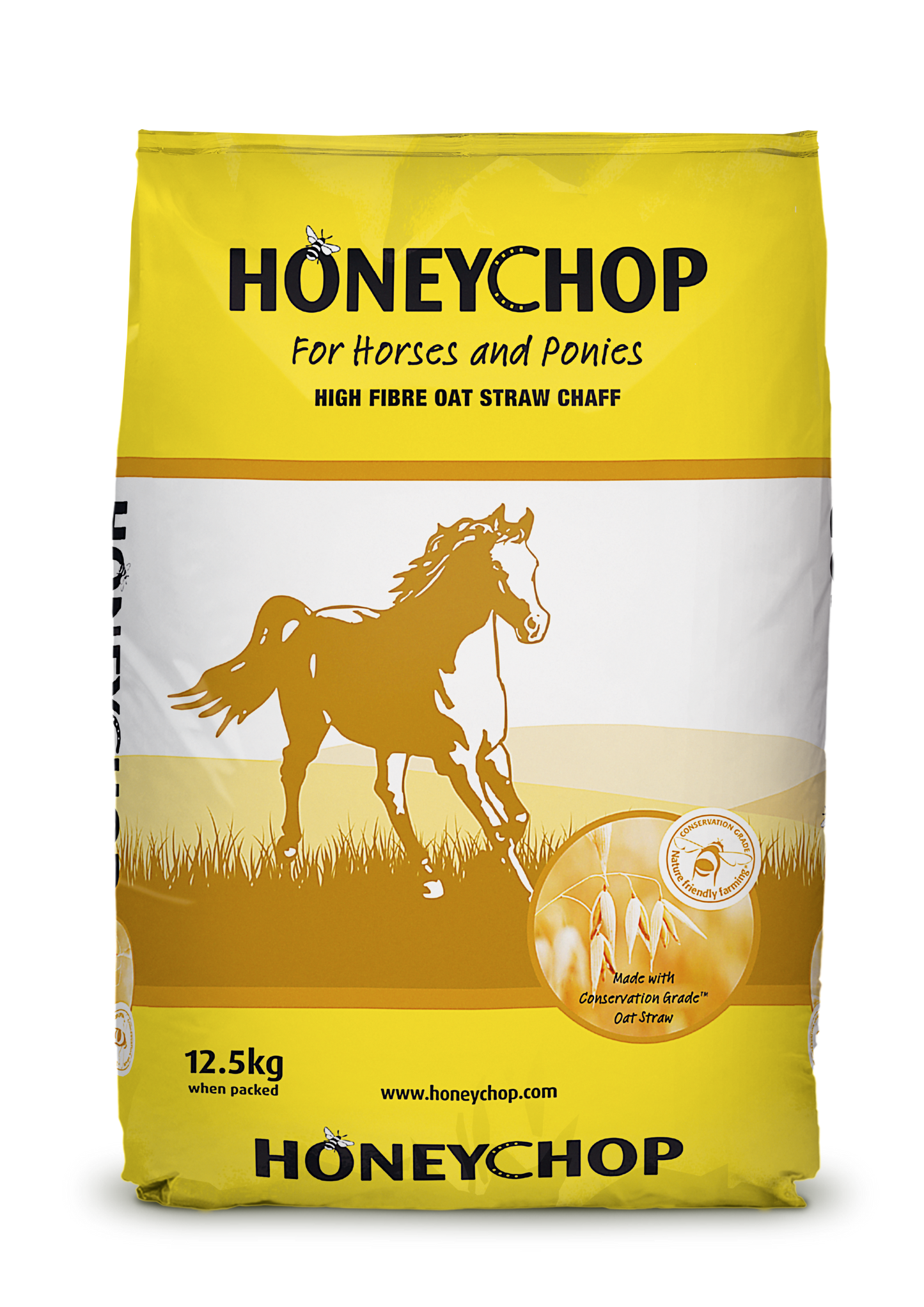 Honeychop horse feed bag with a horse illustration on a white background