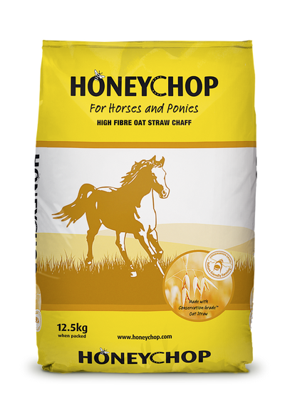 Honeychop horse feed bag with a horse illustration on a white background