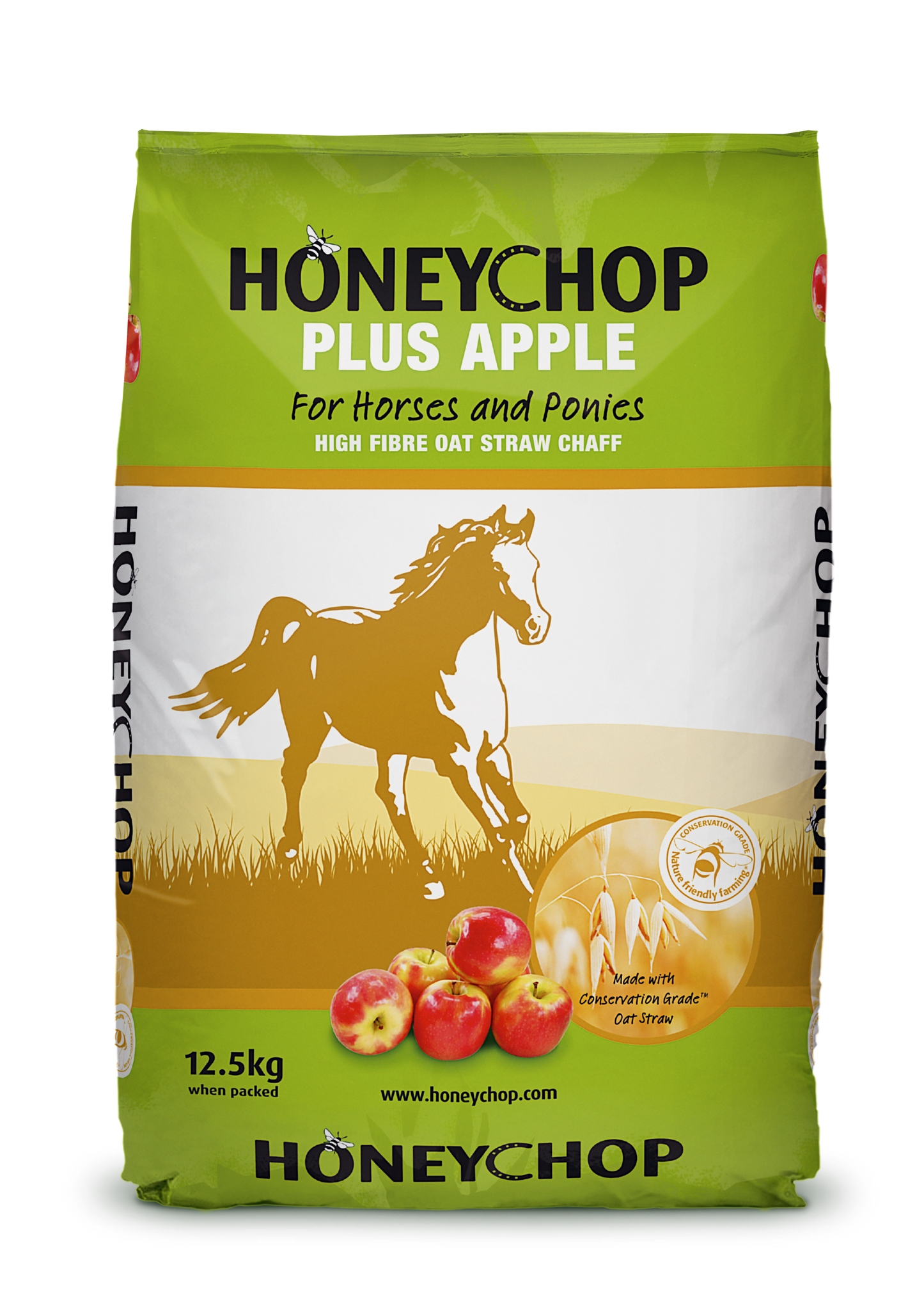 Molasses-free horse feed with real apple pieces Honeychop Plus & Apple