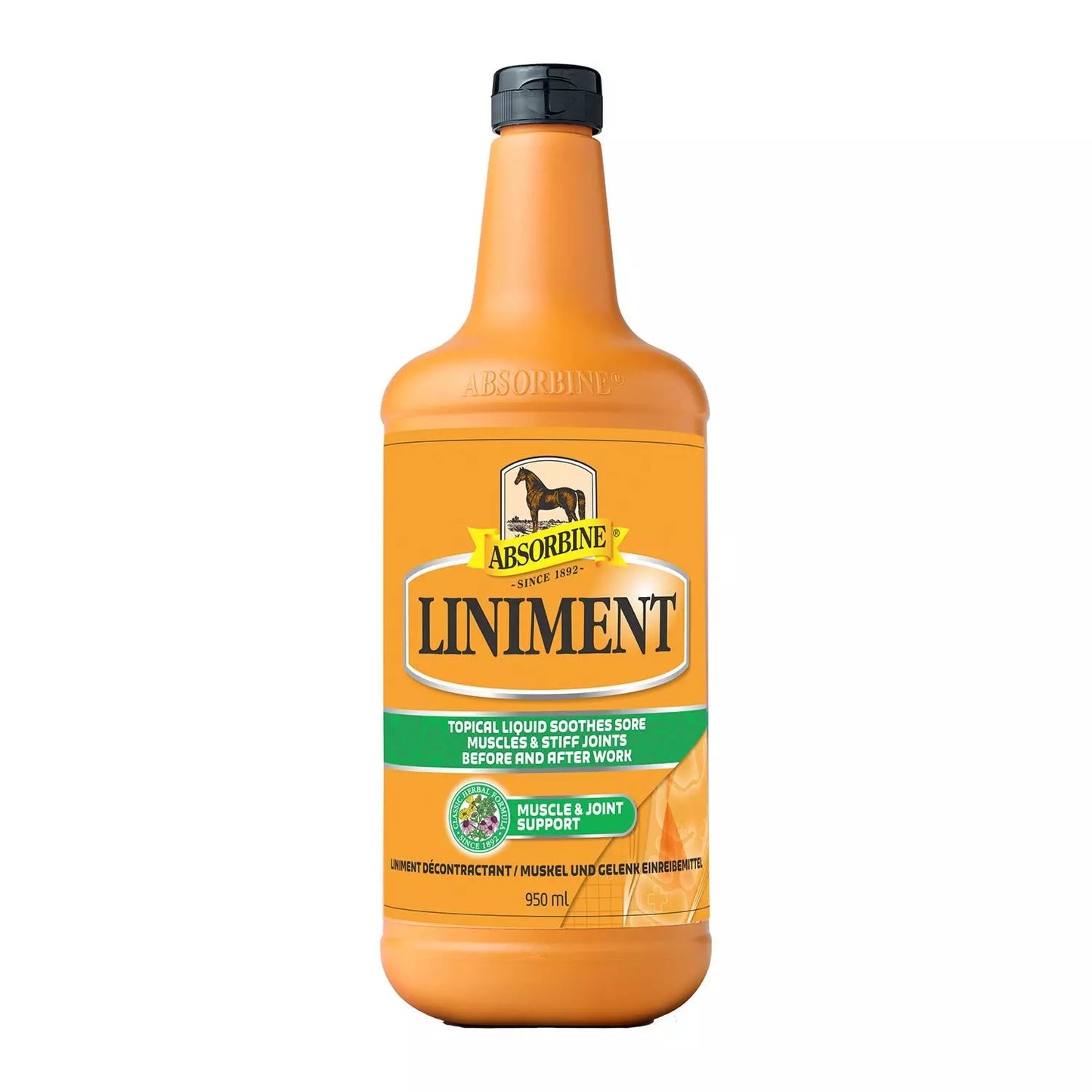 Absorbine Liniment 950ml bottle on a white background