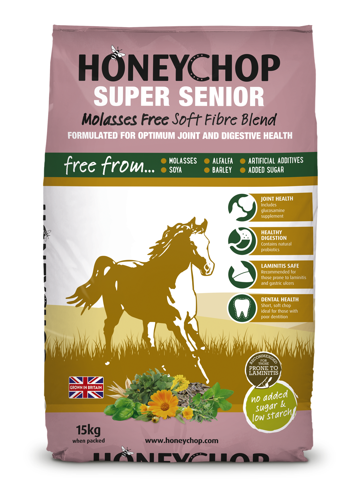 Soft high-fibre senior horse feed Honeychop Super Senior