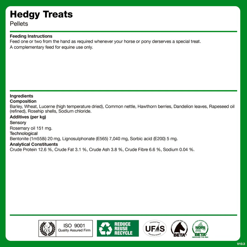 NAF Hedgy Treats ingredients