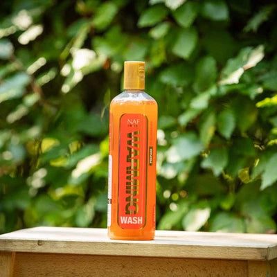 NAF Warming Wash bottle on mounting block