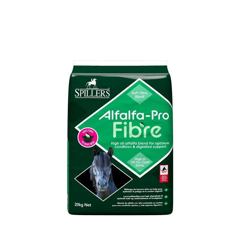 Spillers Alfalfa-Pro Fibre packaging for horses on a white background
