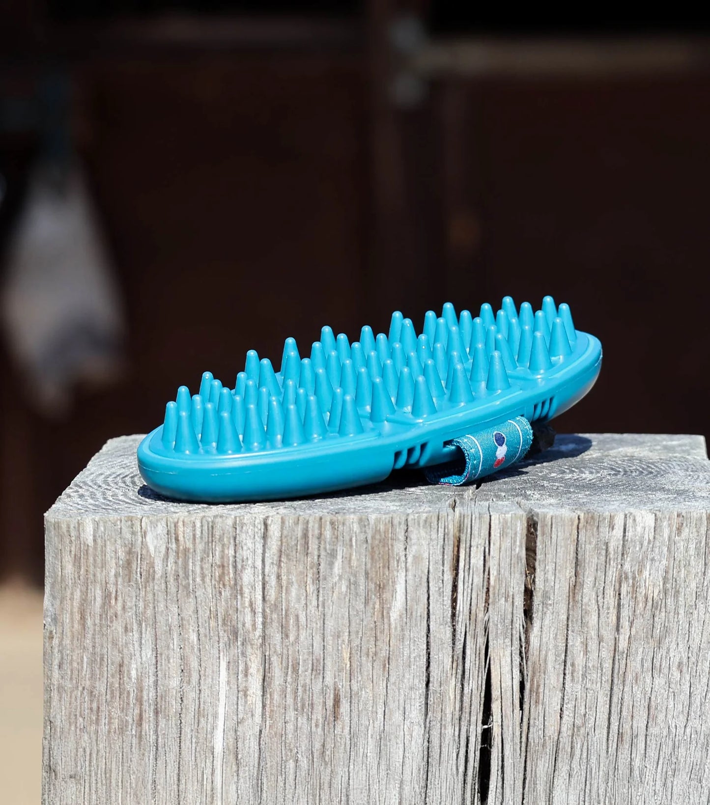 Premier Equine Soft-Touch Flexi Massage Brush blue