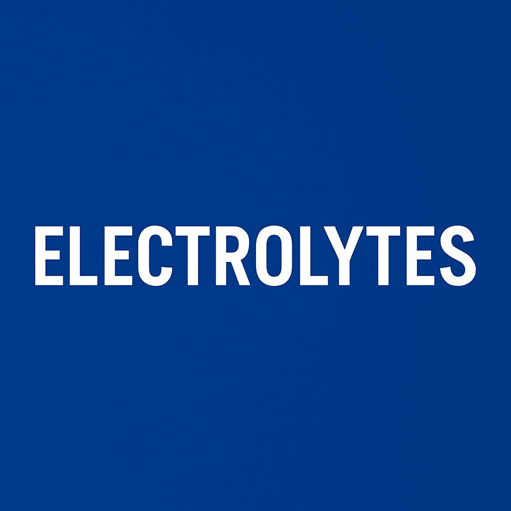Electrolytes category tile with white text on blue background
