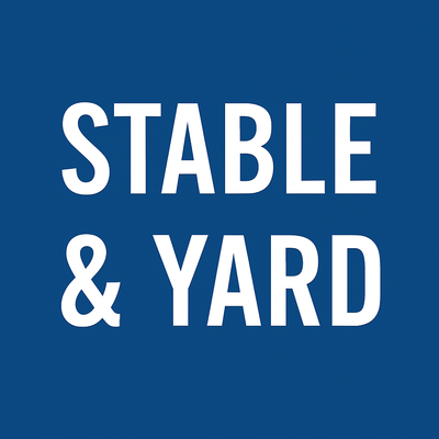 Stable & Yard category header text on blue background for equestrian store
