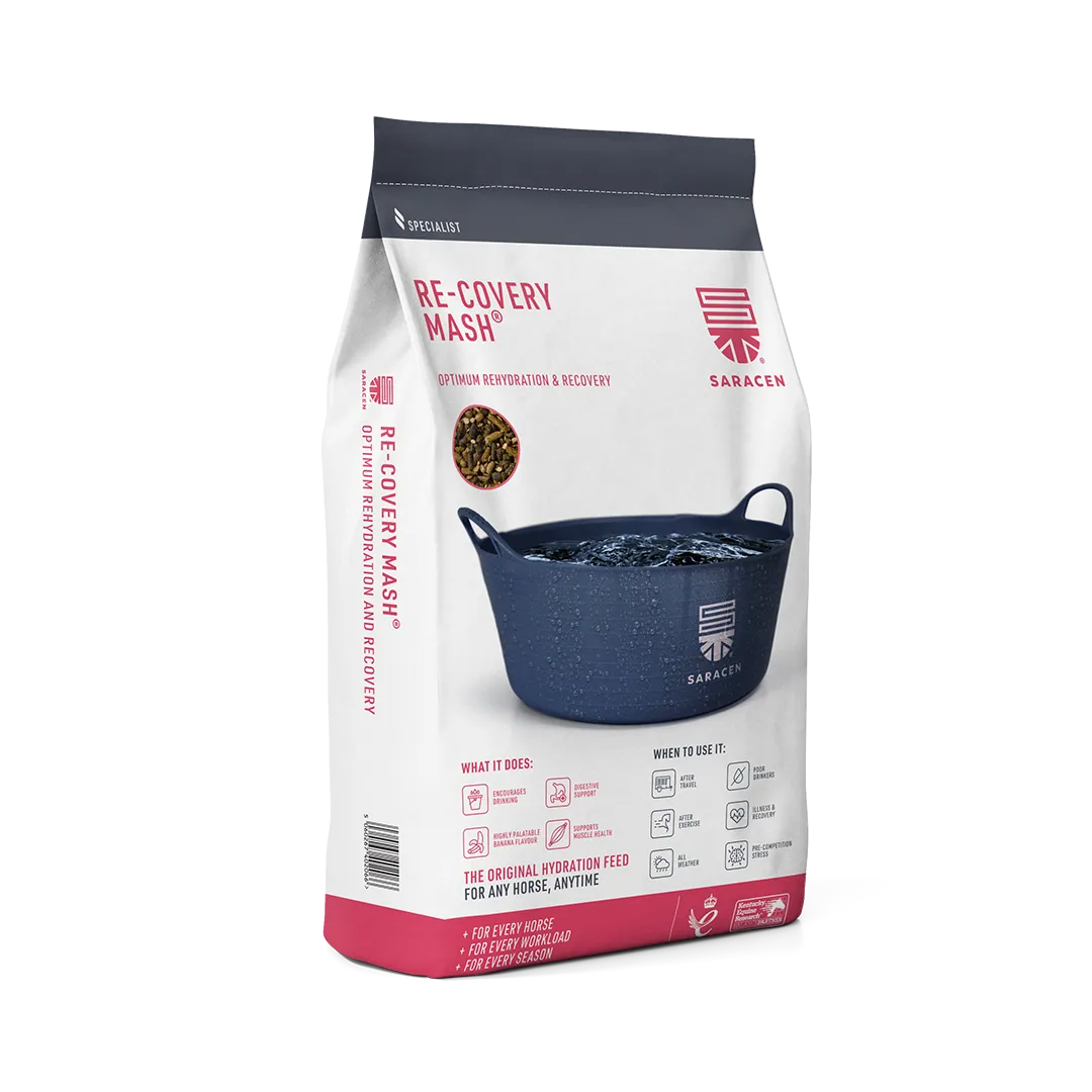 Saracen Re-Coverry Mash packaging on a white background