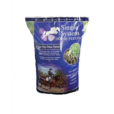Bag of Simple System Horse Feeds on a white background
