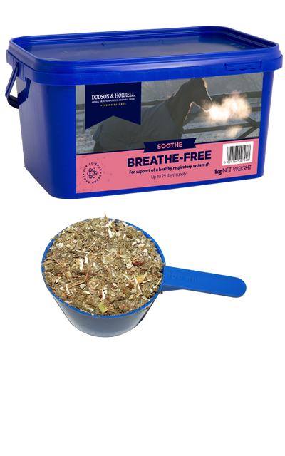 Dodson & Horrell Breathe Free 1 kg herbal respiratory supplement tub