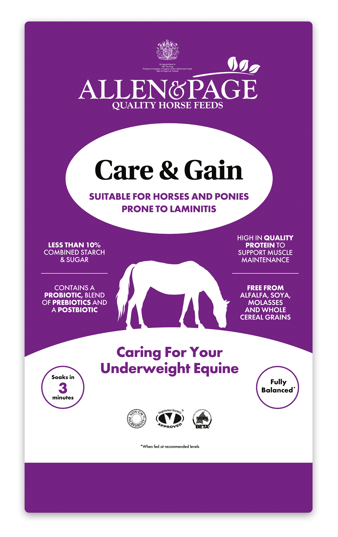 Allen & Page Care-Gain weight gain feed bag for horses
