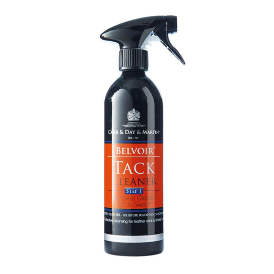 Bottle of Belvoir Tack Cleaner on a white background
