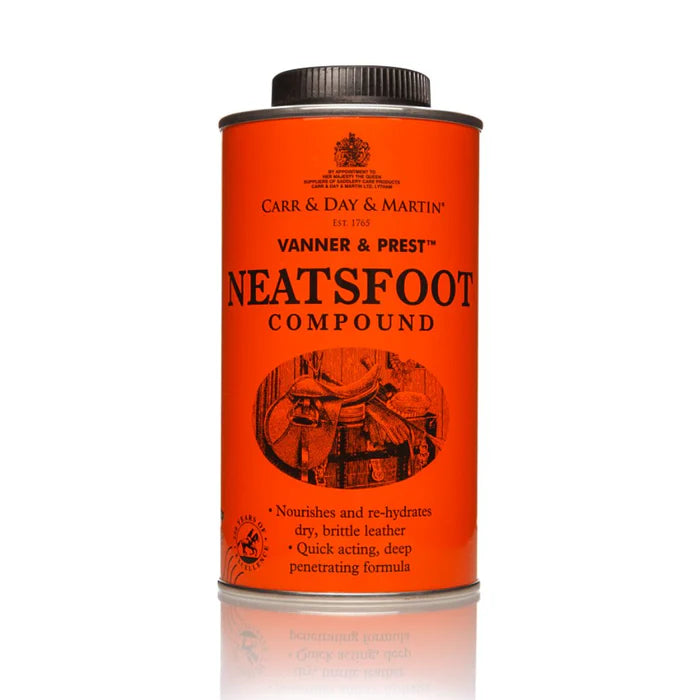Carr & Day & Martin Neatsfoot Compound can on a white background