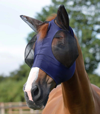 Premier Equine Comfort Tech Lycra Fly Mask Navy