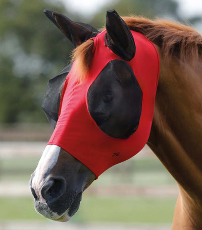 Premier Equine Comfort Tech Lycra Fly Mask Red