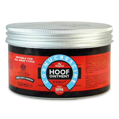 Jar of Cornucrescine Hoof Ointment on a white background