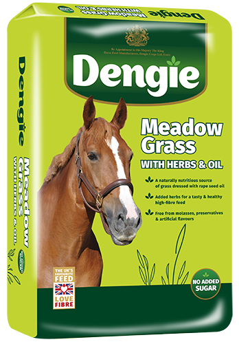 High-fibre Dengie grass feed with herbs for horses and ponies