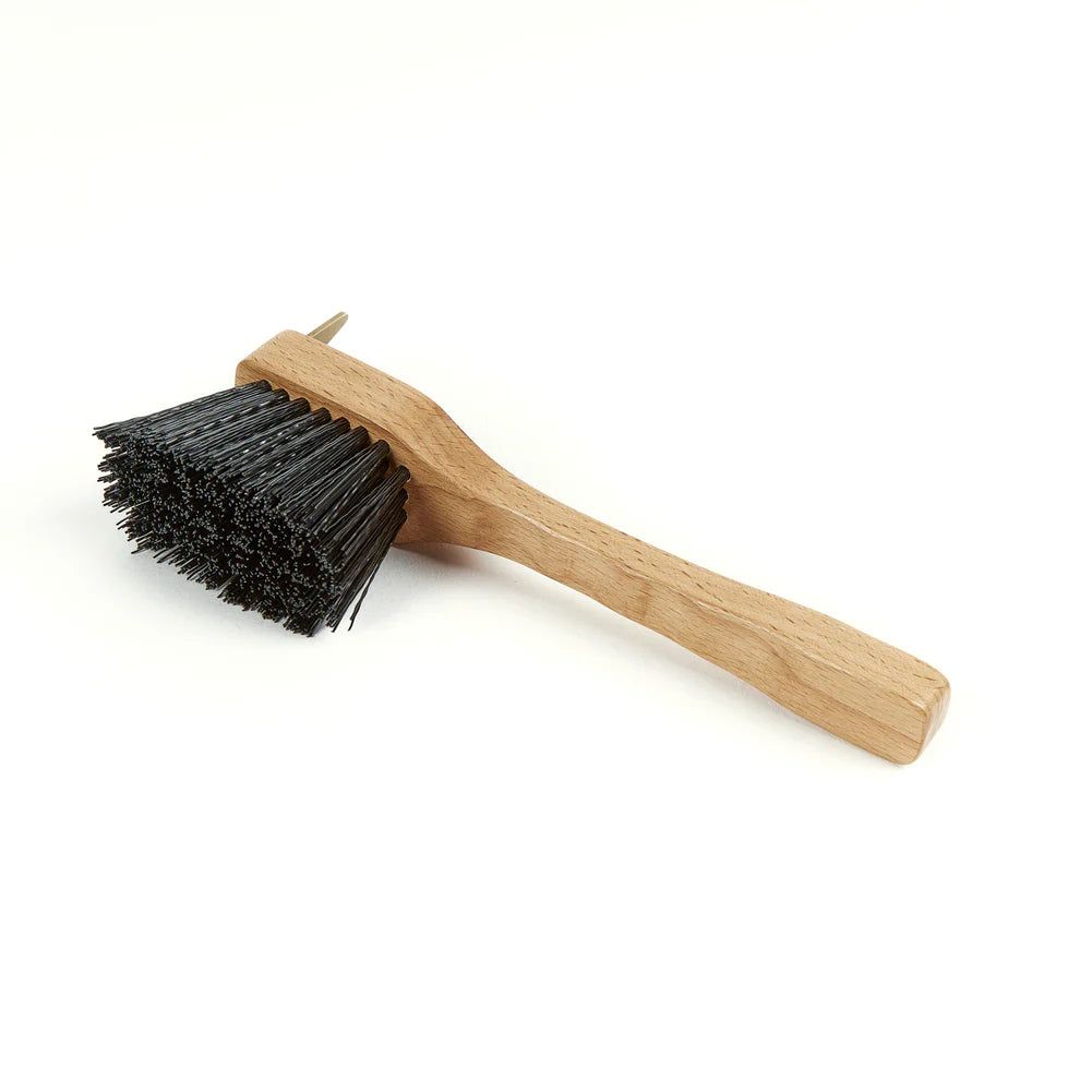 Wooden horse hoof pick with brush