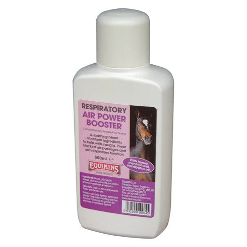 Natural equine cough mixture Equimins Air Power Booster bottle