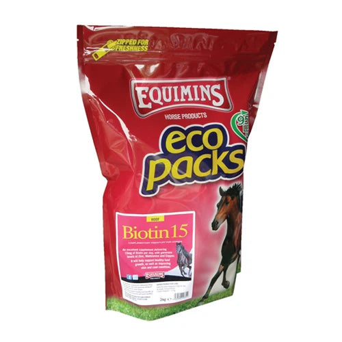 Hoof growth supplement Equimins Biotin 15 packaging