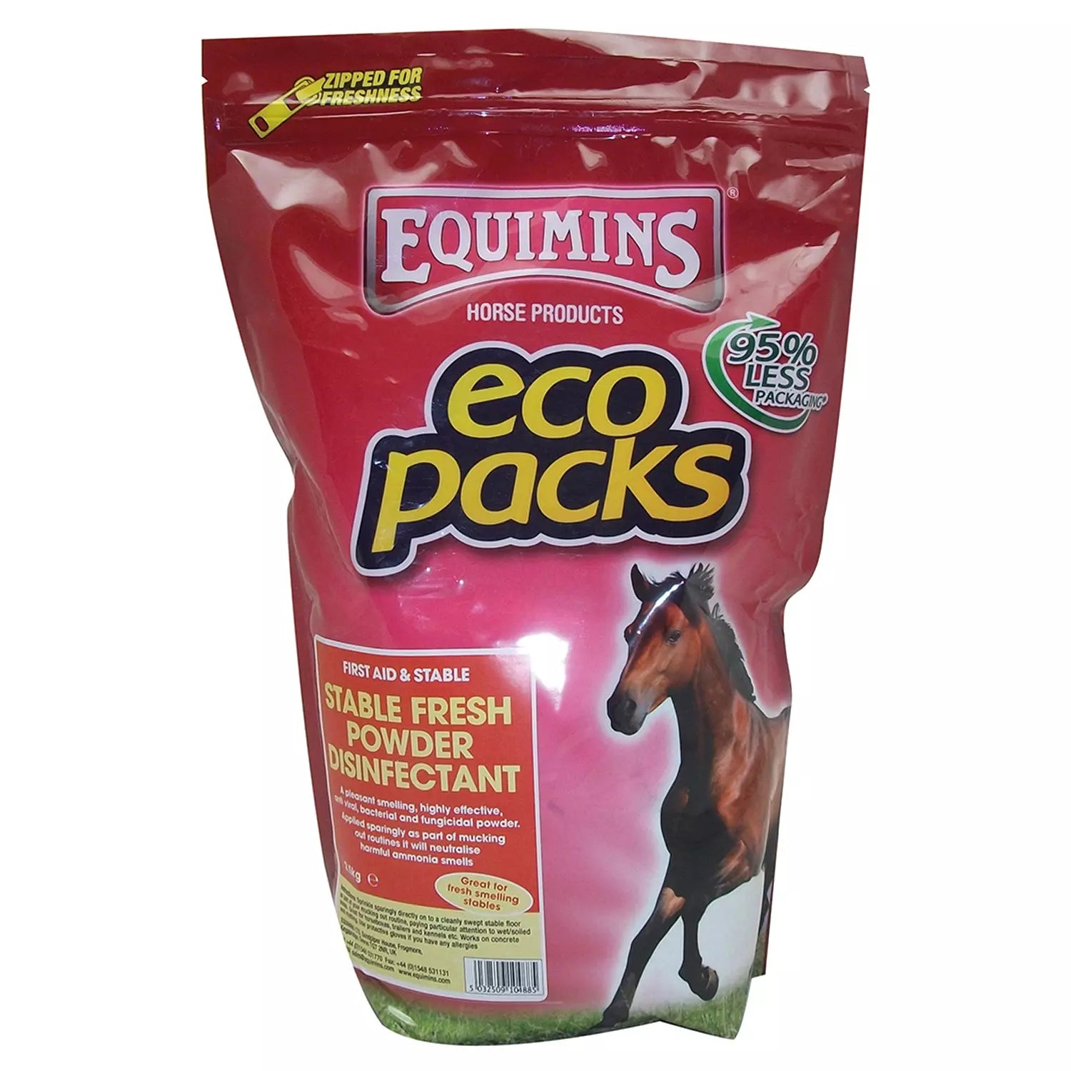 Equimins odour-eating stable disinfectant bag packaging