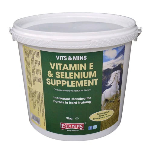Equimins Vitamin E & Selenium Supplement tub for horses