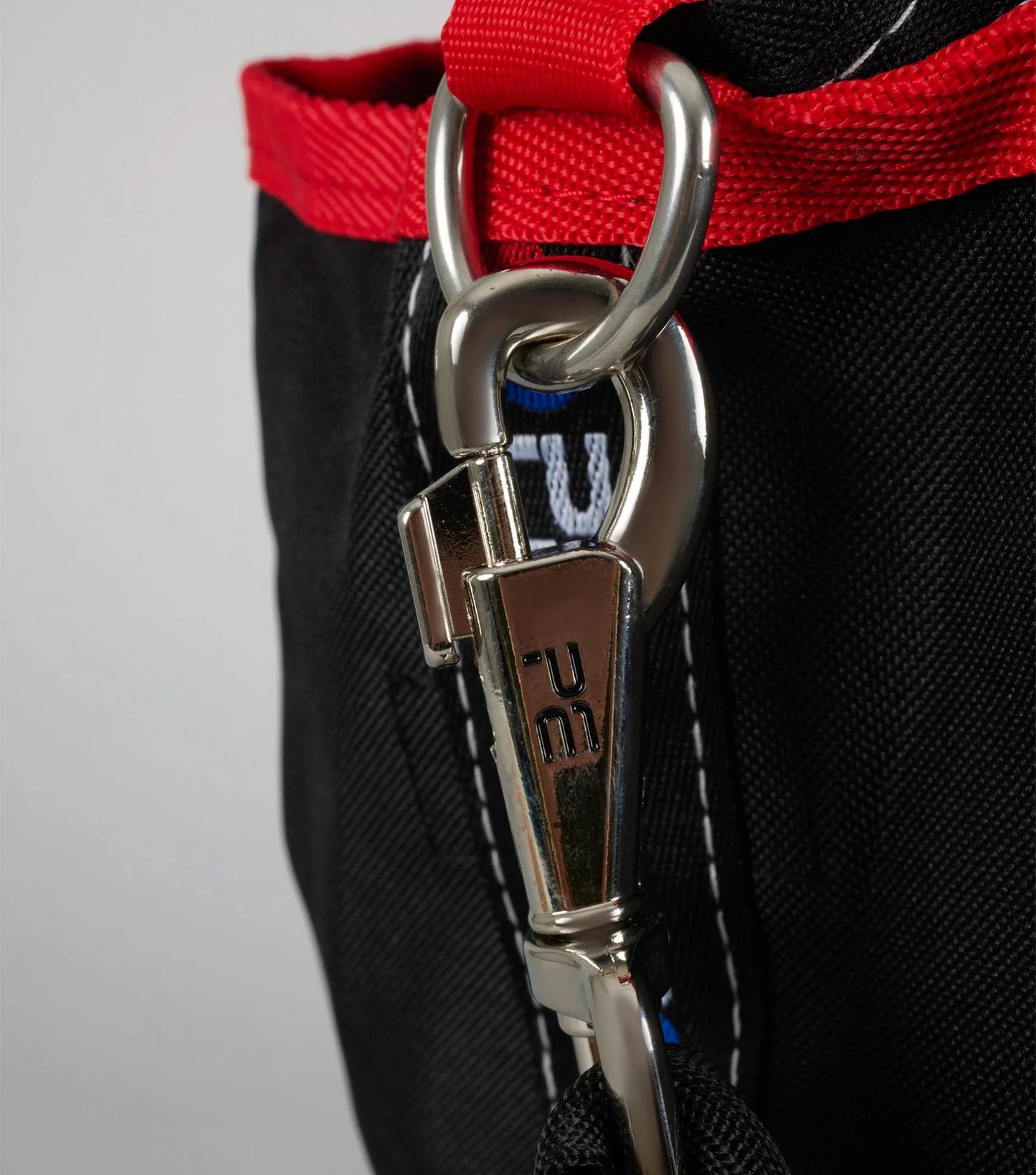 Close up of detail on clasp of Premier Equine grooming bag