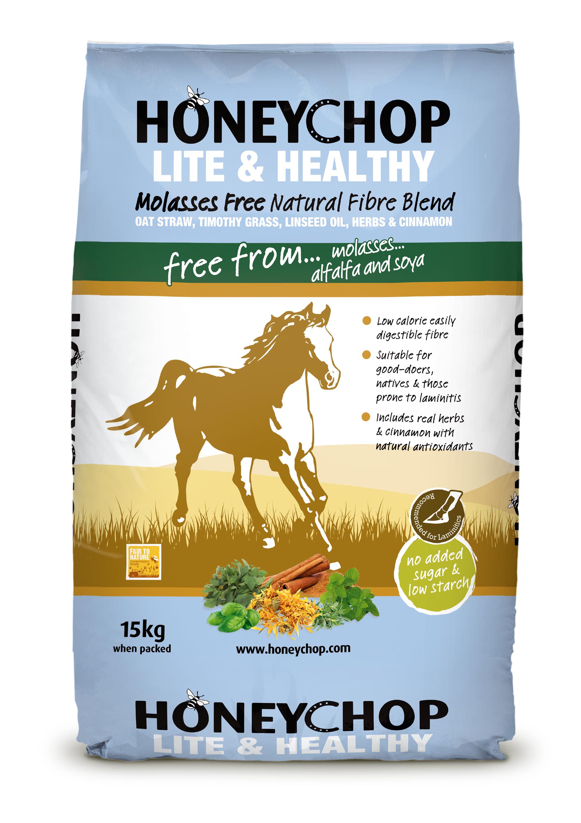 Low sugar high fibre forage mix for horses Honeychop Lite & Healthy
