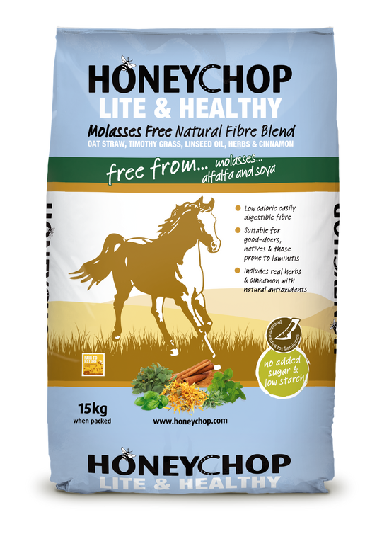 Low sugar high fibre forage mix for horses Honeychop Lite & Healthy
