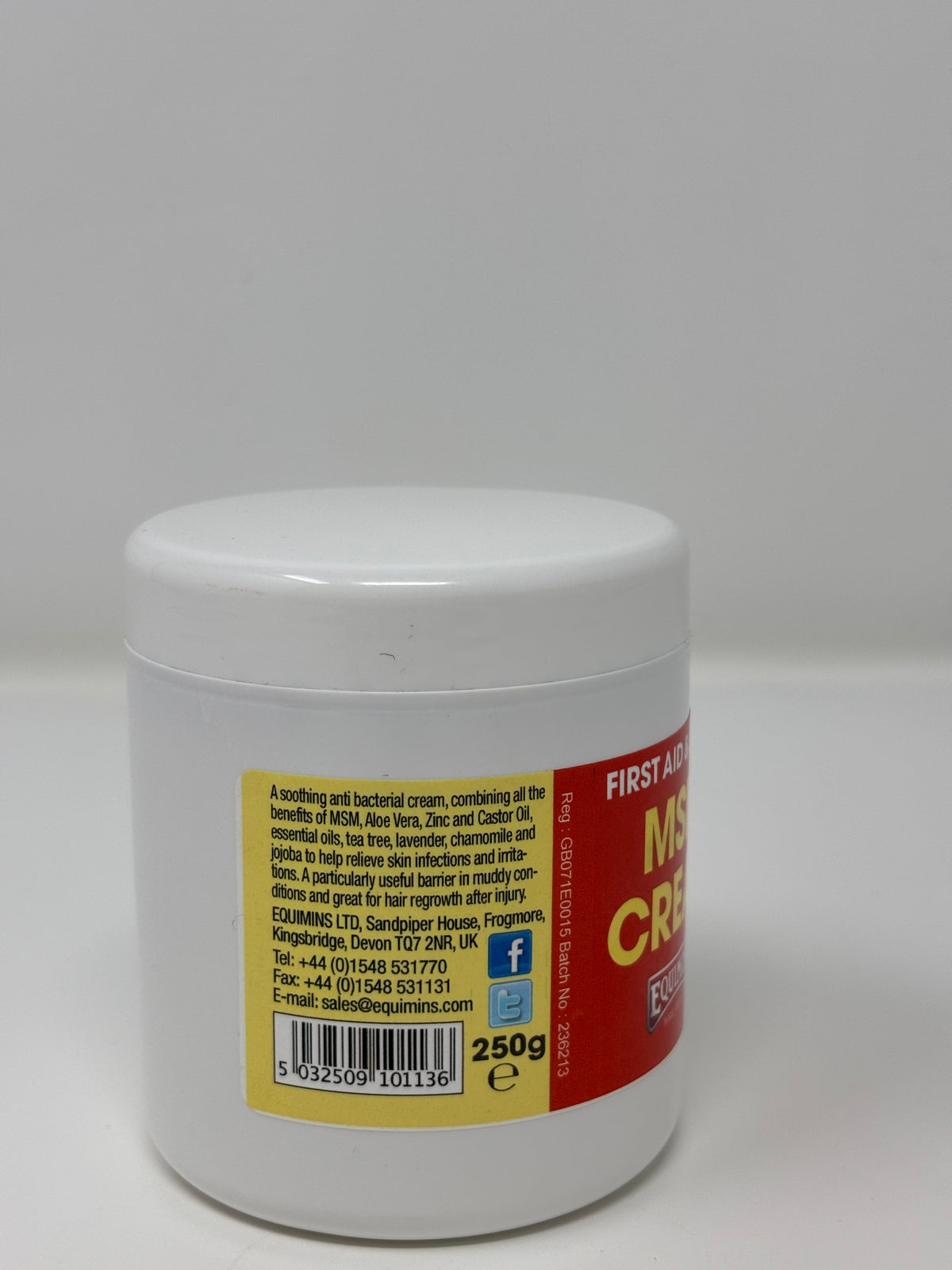 Ingredients list of MSM Cream