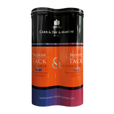 Carr & Day & Martin Belvoir Leather Duo Tin with Step 1 cleaner and Step 2 conditioner sprays