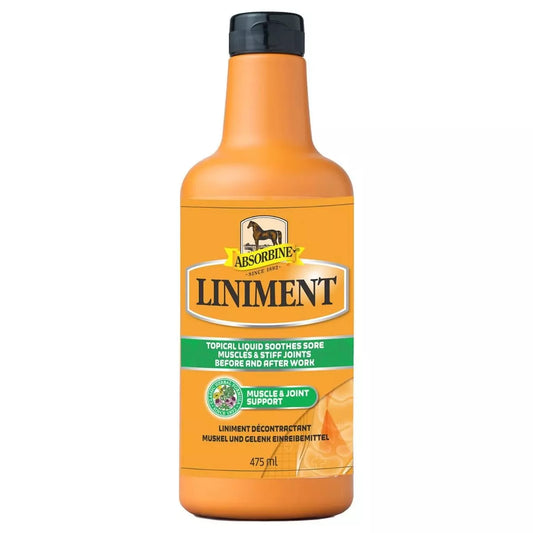 Absorbine Liniment 475ml bottle on a white background