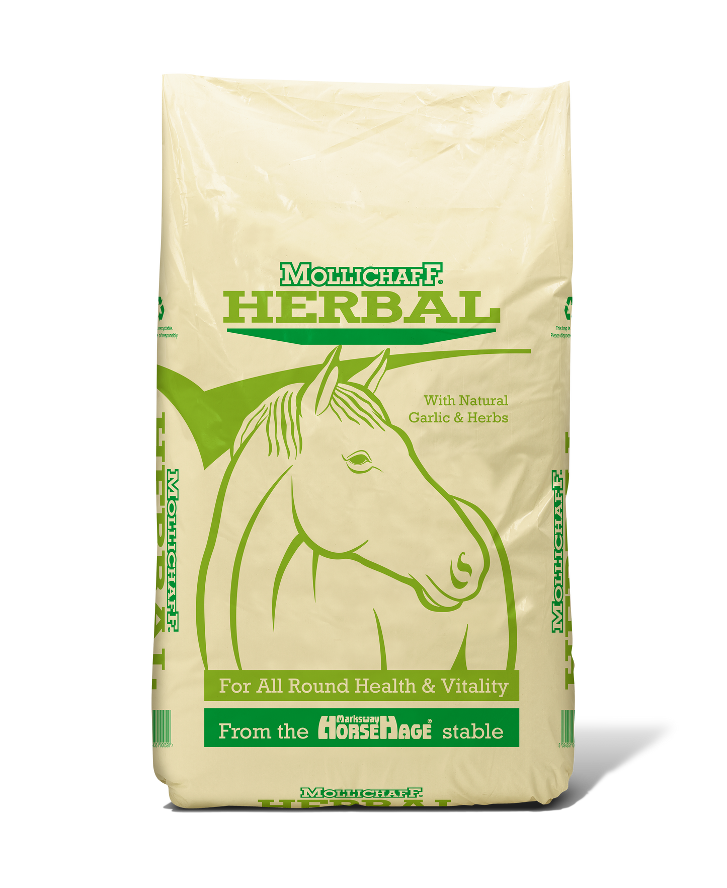 Herbal enhanced forage chaff for horses Mollichaff Herbal