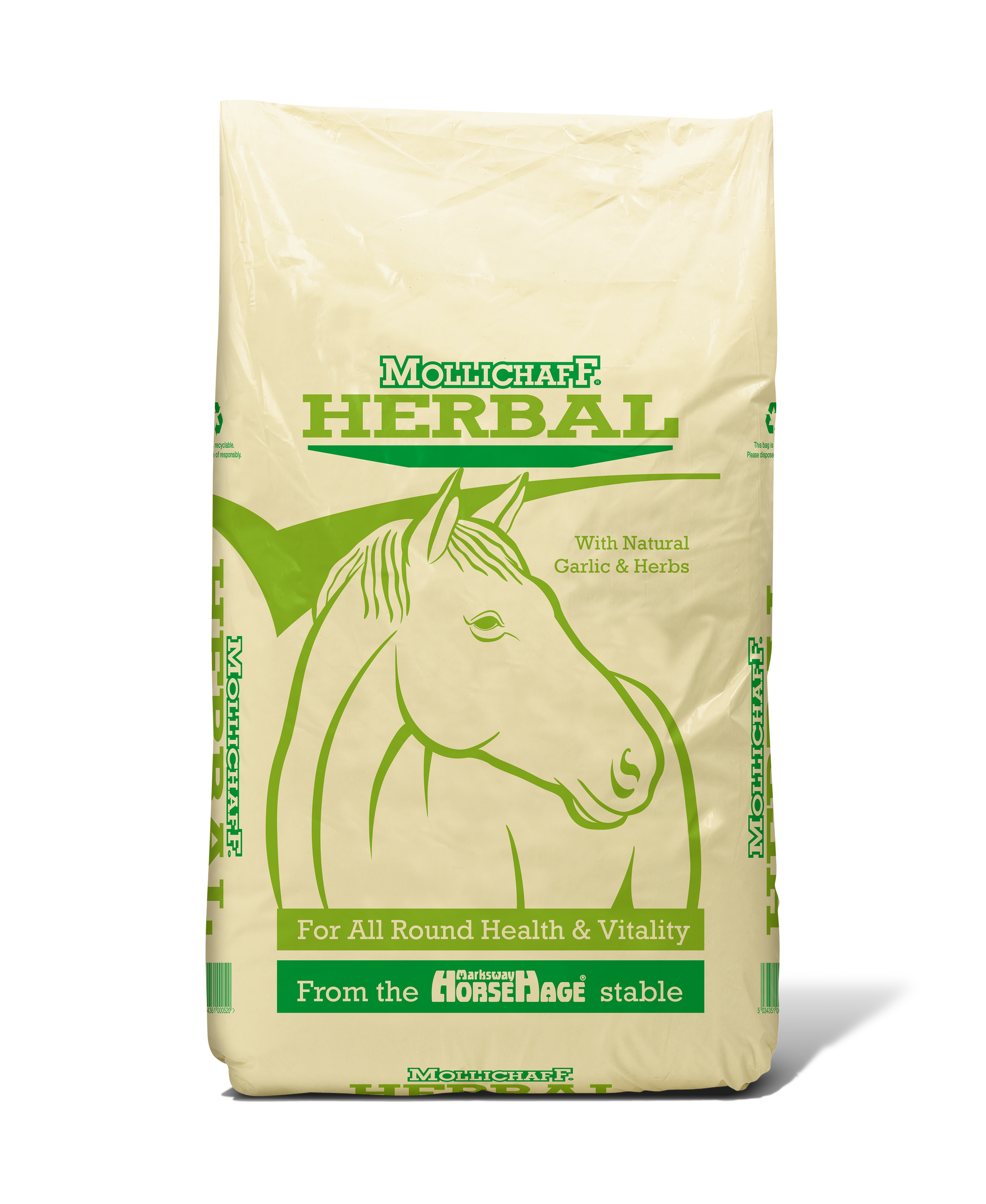 Herbal enhanced forage chaff for horses Mollichaff Herbal