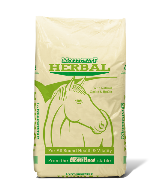 Herbal enhanced forage chaff for horses Mollichaff Herbal