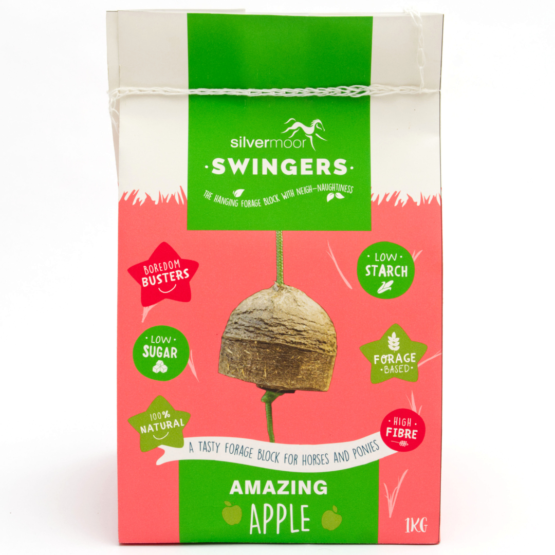 Silvermoor Swingers hanging horse treat block apple