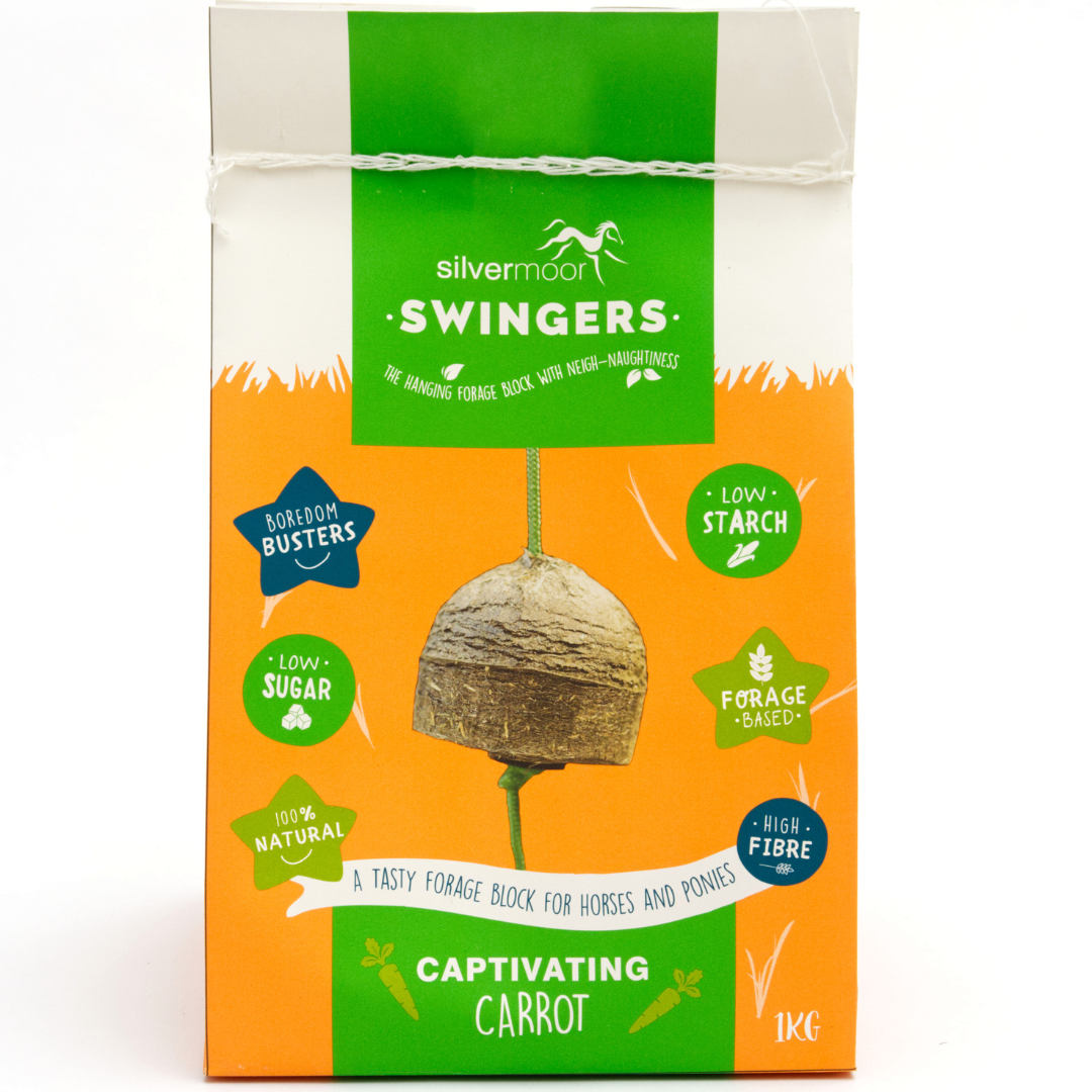 Silvermoor Swingers hanging horse treat block carrot