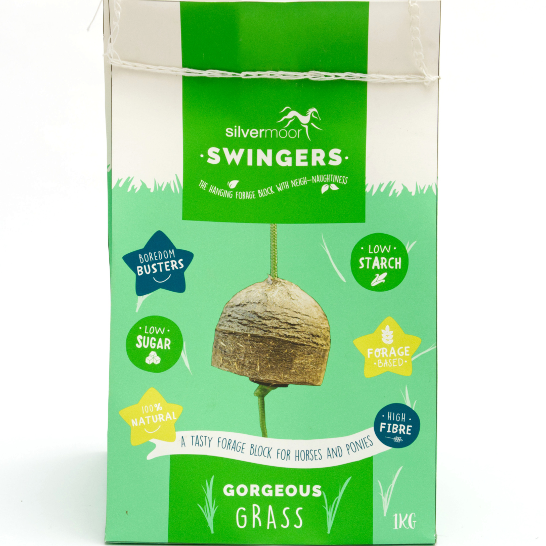 Silvermoor Swingers hanging horse treat block Grass
