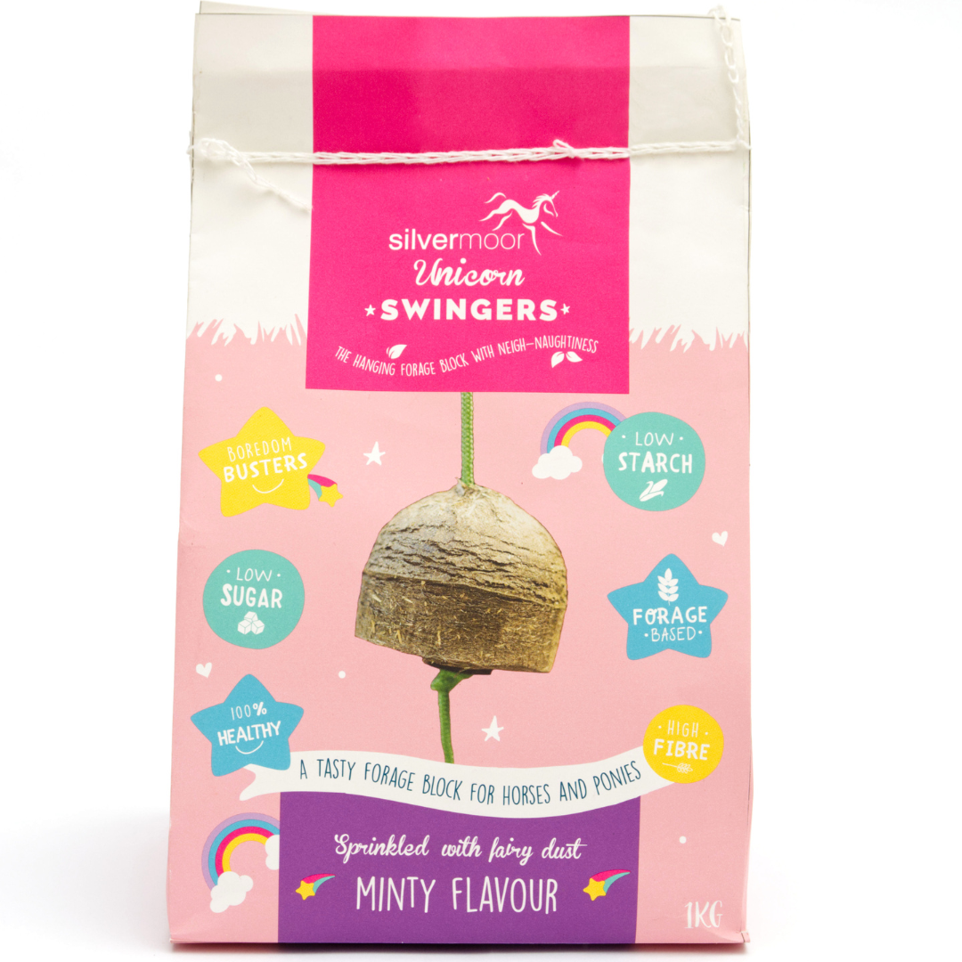 Silvermoor Swingers hanging horse treat block Minty