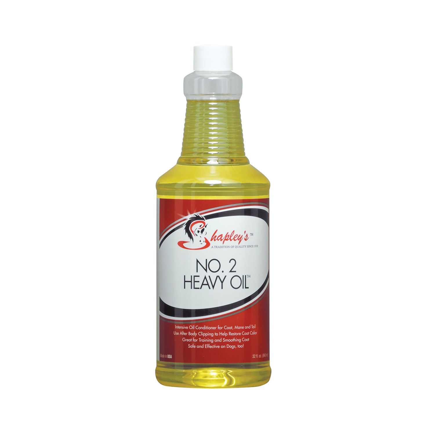 Bottle of Shapley's No. 2 Heavy Oil on a white background
