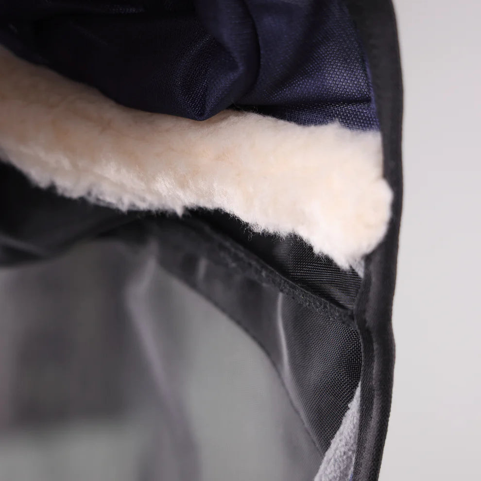 Close-up of fly mask lining