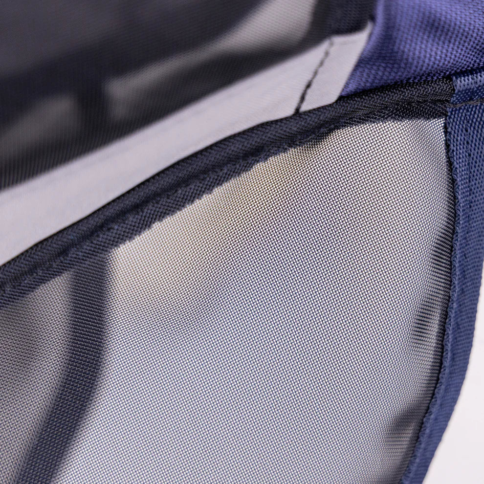 Close-up of eye section of fly mask.
