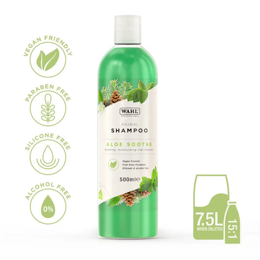 Bottle of Wahl Aloe Soothe Shampoo horse grooming shampoo