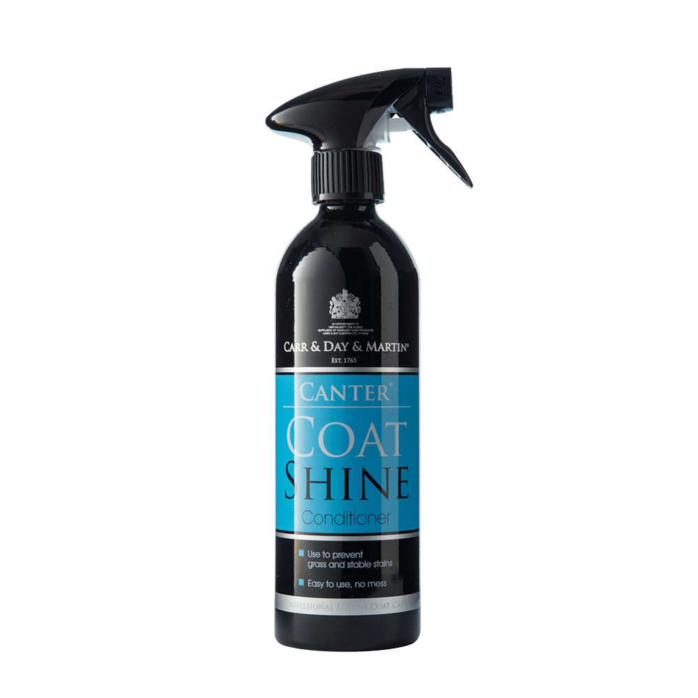 Bottle of Cane & Day & Martin Canter Coat Shine on a black background