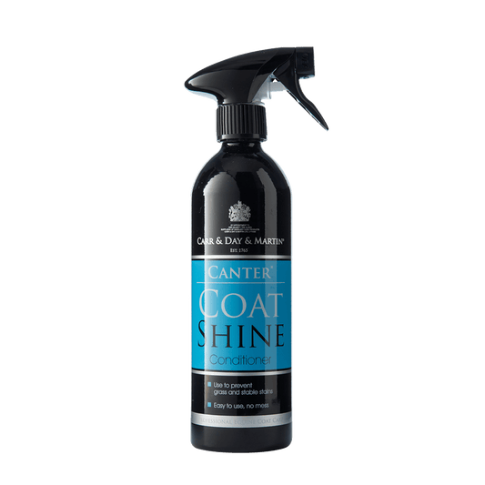 Bottle of Cane & Day & Martin Canter Coat Shine on a black background