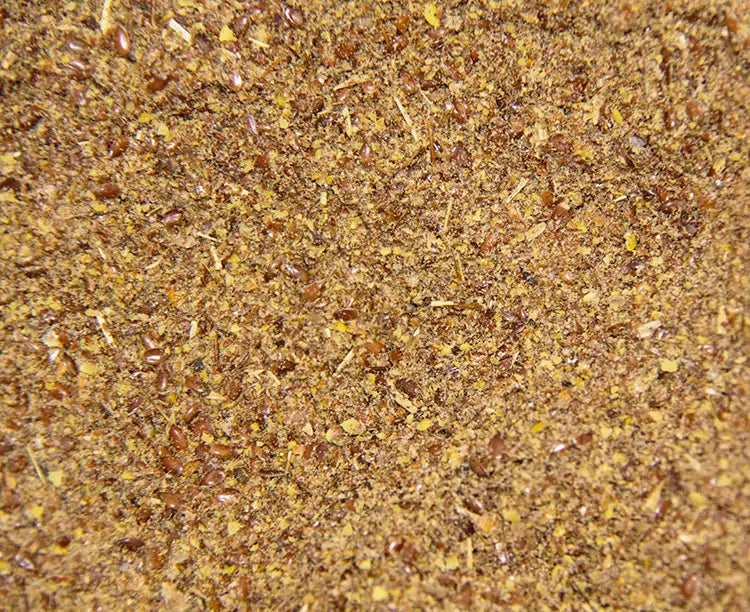British Horse Feeds Micronised Cooked Linseed close up view showing pure cooked linseed meal texture - AG Equestrian