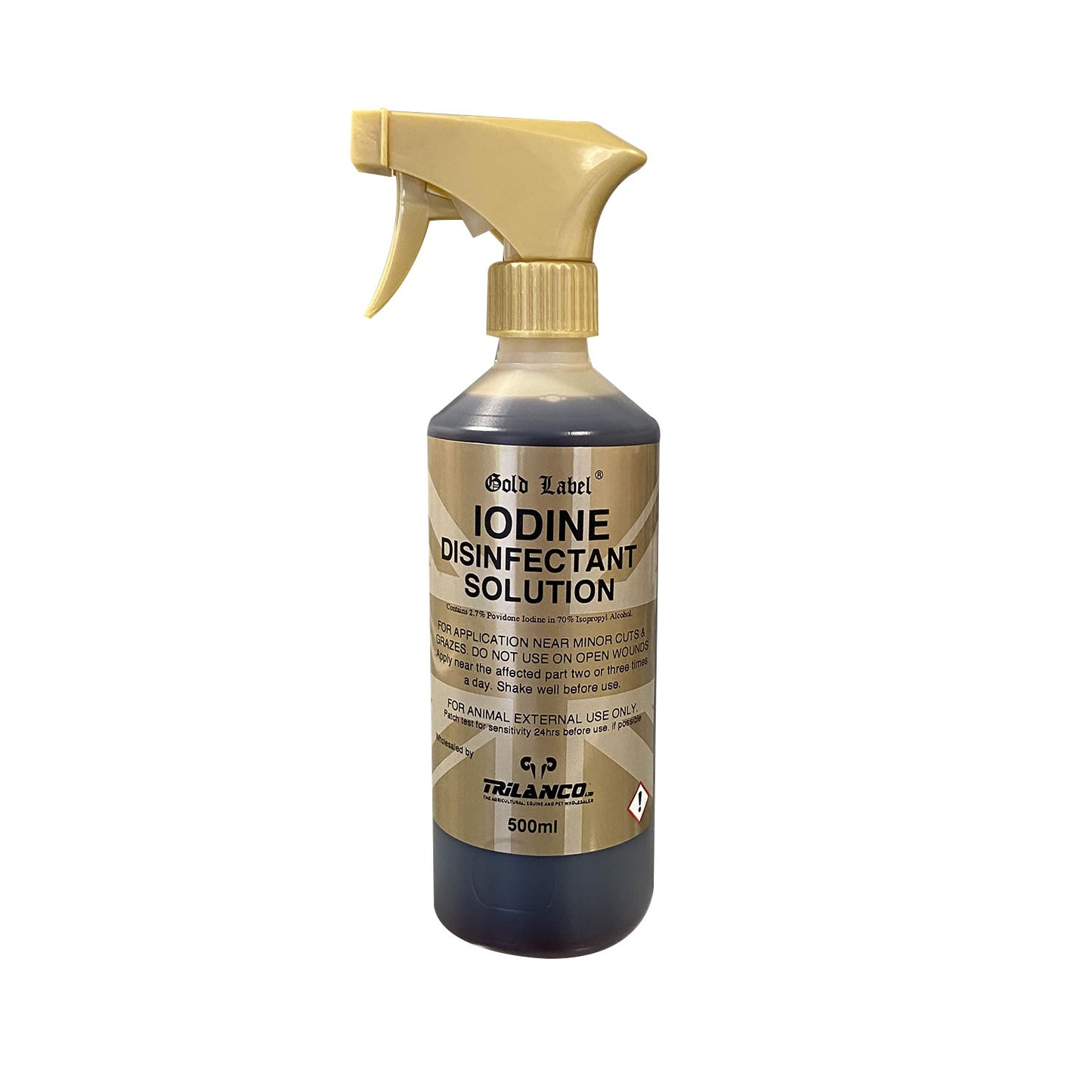 Gold Label Iodine equine antiseptic bottle