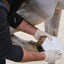 Hoof poultice applied to horse hoof for abscess treatment