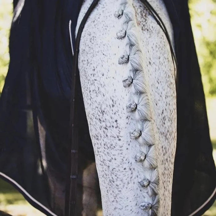Horse plaits using NAF Plait it up mousse for showing